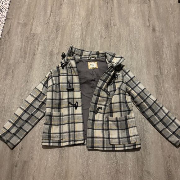 Wool plaid toggle button peacoat - Picture 1 of 4